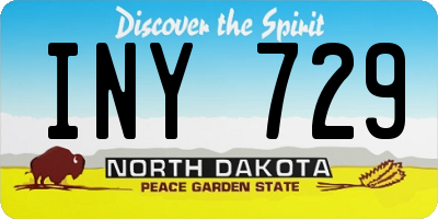 ND license plate INY729