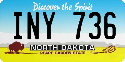 ND license plate INY736