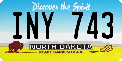 ND license plate INY743