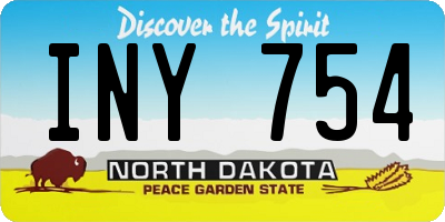ND license plate INY754