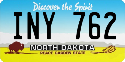 ND license plate INY762