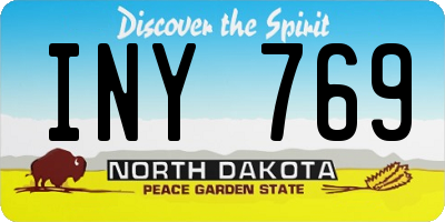 ND license plate INY769