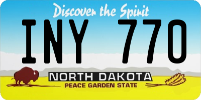 ND license plate INY770