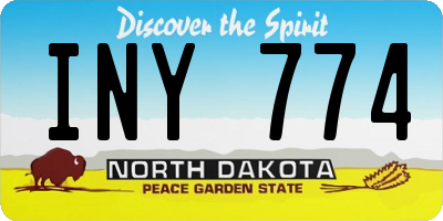ND license plate INY774