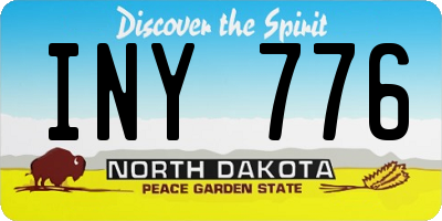 ND license plate INY776