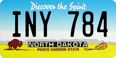 ND license plate INY784