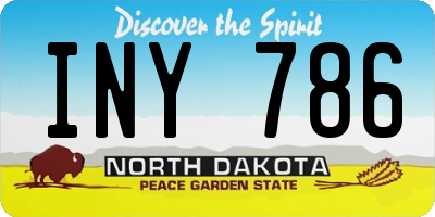 ND license plate INY786