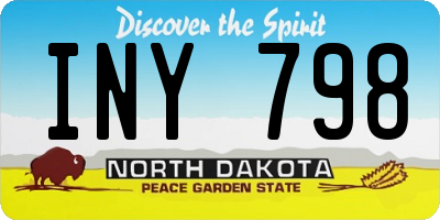 ND license plate INY798