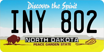 ND license plate INY802