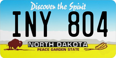 ND license plate INY804