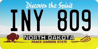 ND license plate INY809