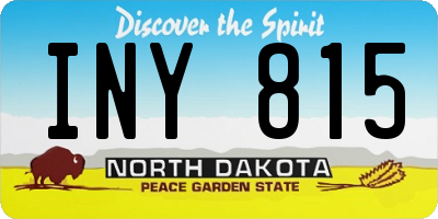 ND license plate INY815