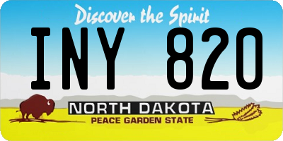 ND license plate INY820