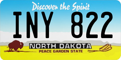 ND license plate INY822