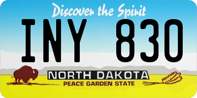 ND license plate INY830