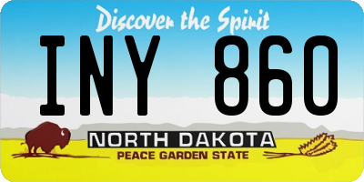 ND license plate INY860