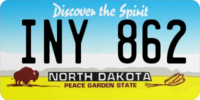 ND license plate INY862