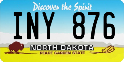 ND license plate INY876