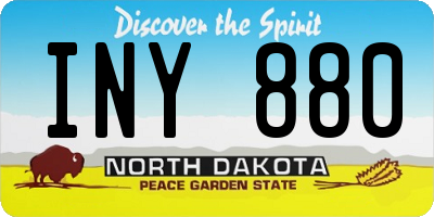ND license plate INY880