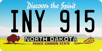 ND license plate INY915