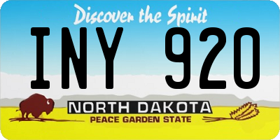 ND license plate INY920