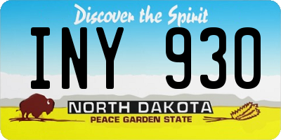 ND license plate INY930