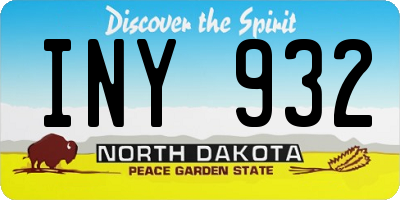 ND license plate INY932