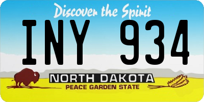 ND license plate INY934