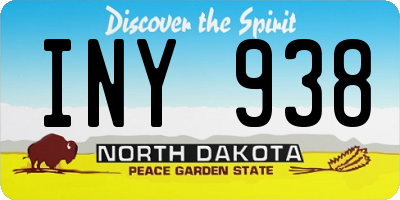 ND license plate INY938