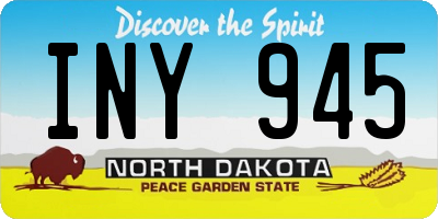 ND license plate INY945