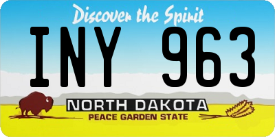ND license plate INY963