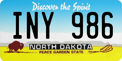 ND license plate INY986