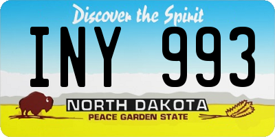 ND license plate INY993