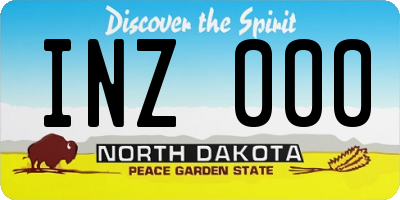 ND license plate INZ000