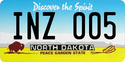 ND license plate INZ005