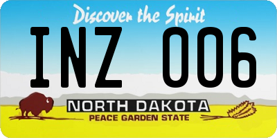 ND license plate INZ006