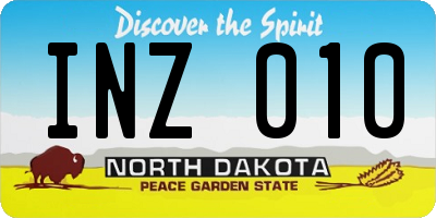 ND license plate INZ010