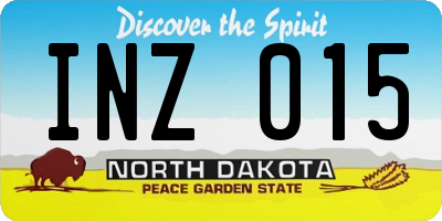 ND license plate INZ015