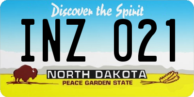 ND license plate INZ021