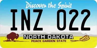 ND license plate INZ022