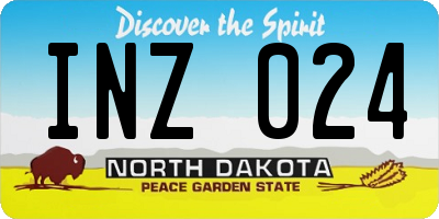 ND license plate INZ024