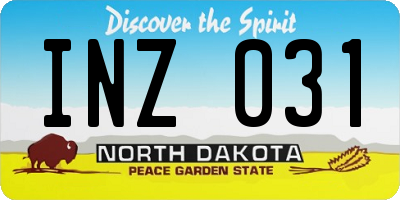 ND license plate INZ031