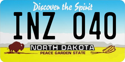 ND license plate INZ040