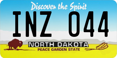 ND license plate INZ044