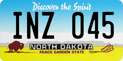 ND license plate INZ045