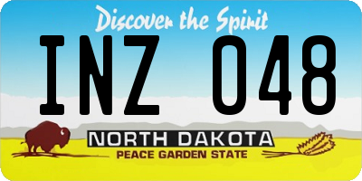 ND license plate INZ048