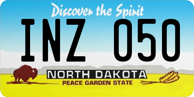ND license plate INZ050