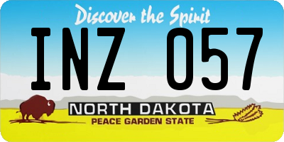 ND license plate INZ057