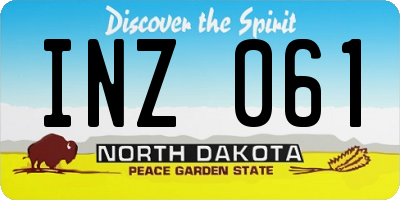 ND license plate INZ061