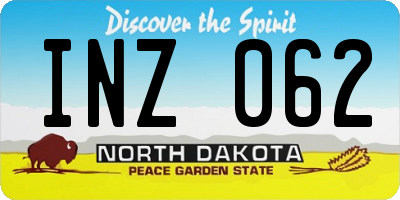 ND license plate INZ062